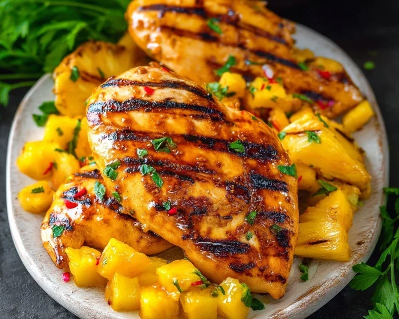 Grilled Mango Pineapple Chicken
