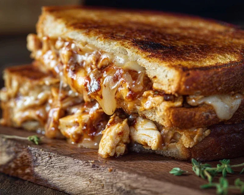 BBQ Chicken Grilled Cheese Sandwich