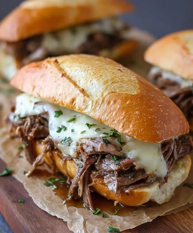 Crockpot French Dip Sandwiches
