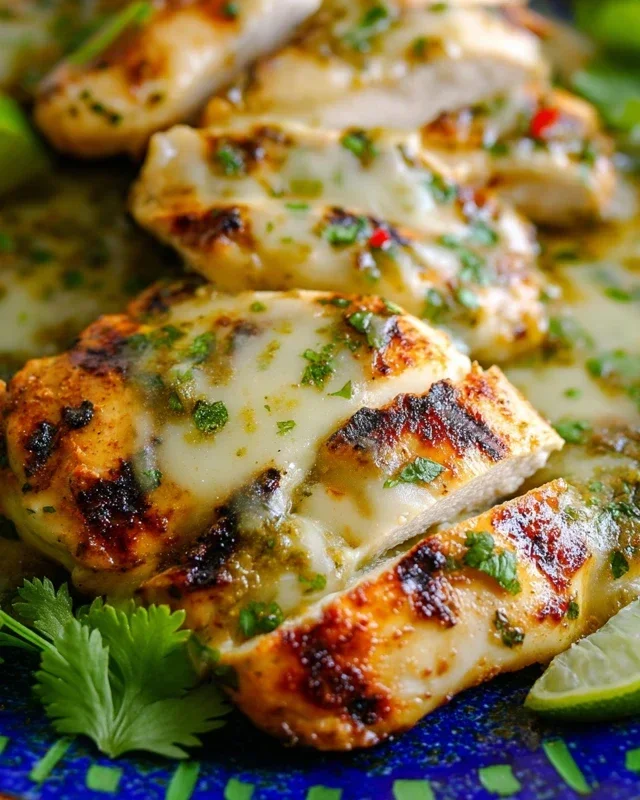 Grilled Salsa Verde Chicken with Pepper Jack