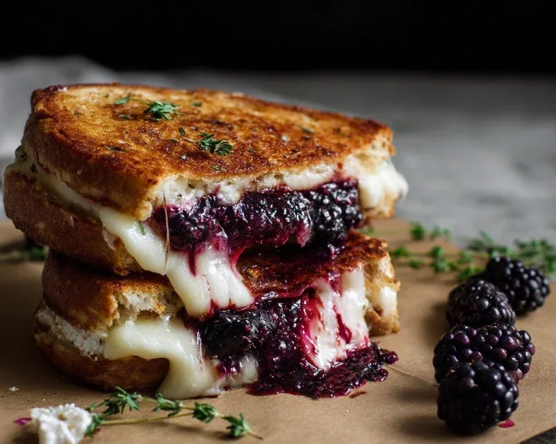 Blackberry Balsamic and Brie Grilled Cheese