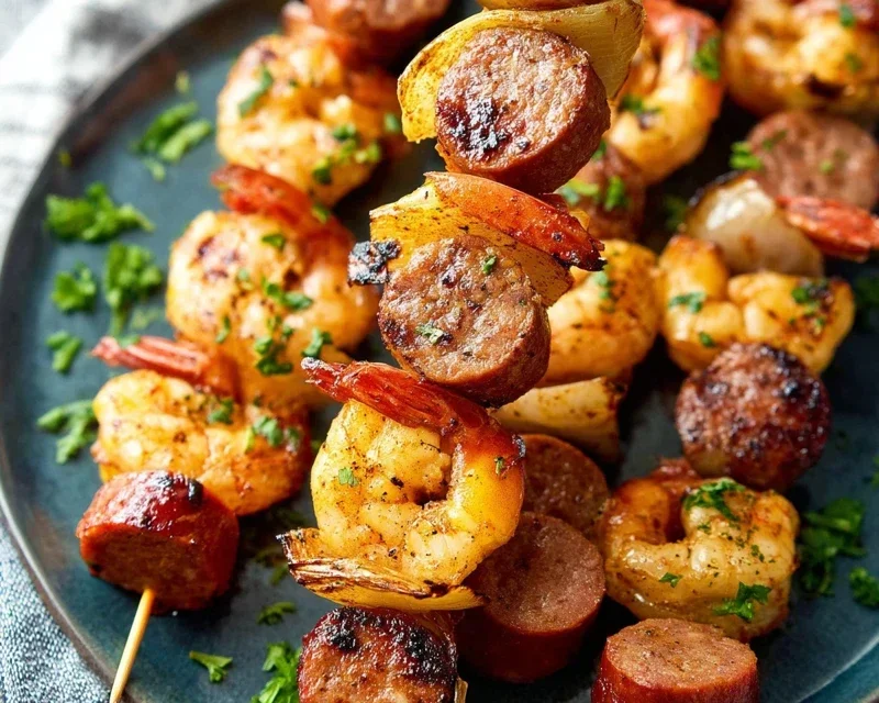 Sausage and Shrimp Kabobs