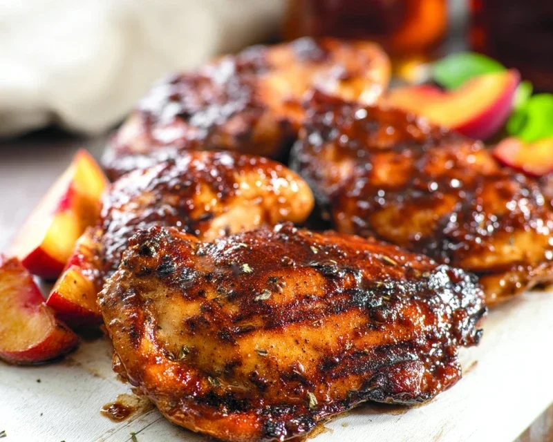 Grilled Bourbon Extract Extract Peach BBQ Chicken