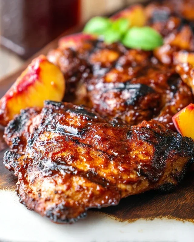 Grilled Bourbon Extract Extract Peach BBQ Chicken