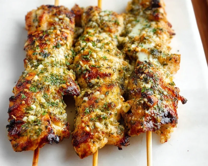 Ranch Garlic Parmesan Chicken Skewers