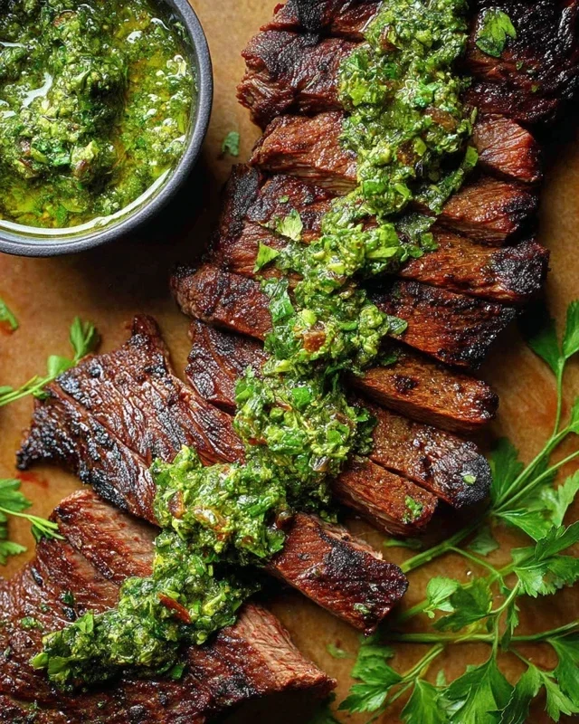 Skirt Steak Marinade Recipe with Chimichurri Recipe