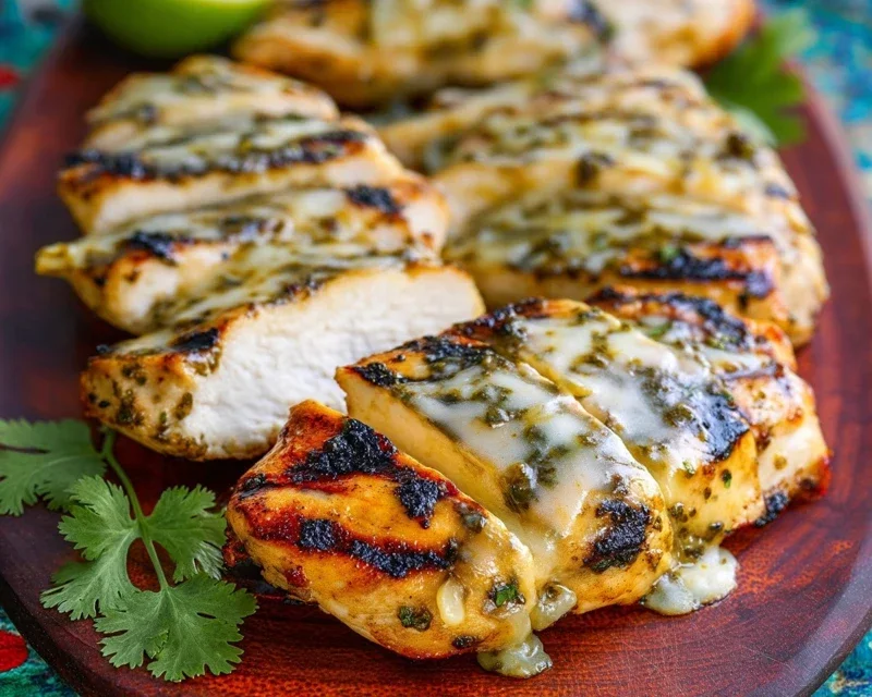 Grilled Salsa Verde Chicken with Pepper Jack