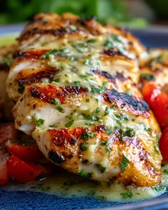 Grilled Salsa Verde Pepper Jack Chicken