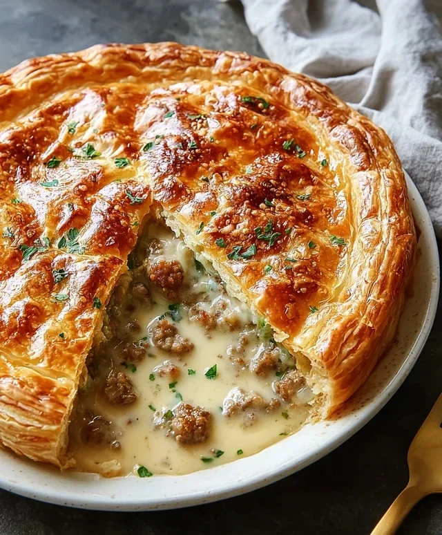 Sausage Gravy Puff Pie