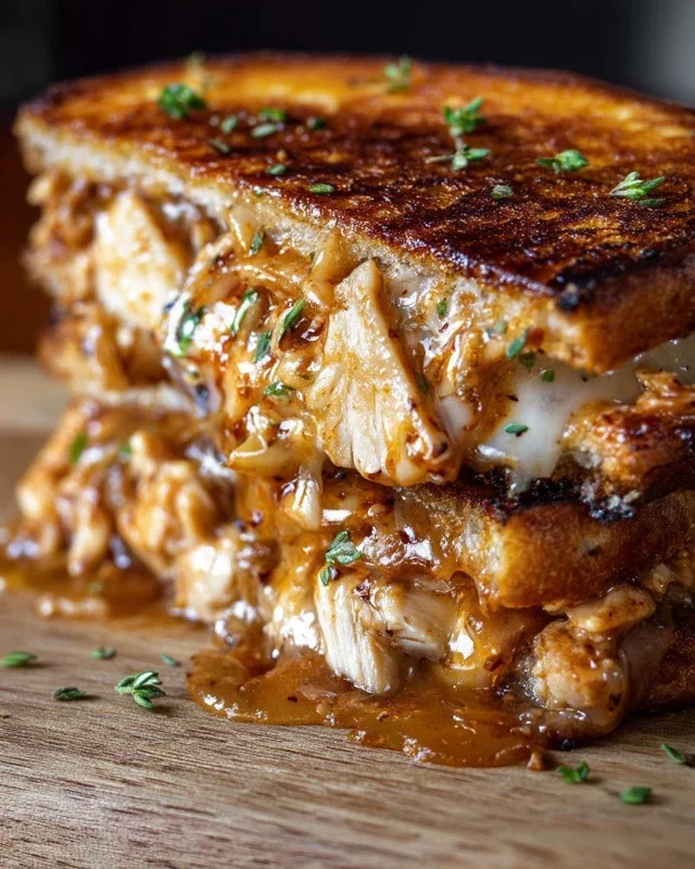 BBQ Chicken Grilled Cheese Sandwich