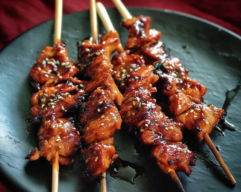 Sticky Bourbon Extract Extract Chicken Skewers