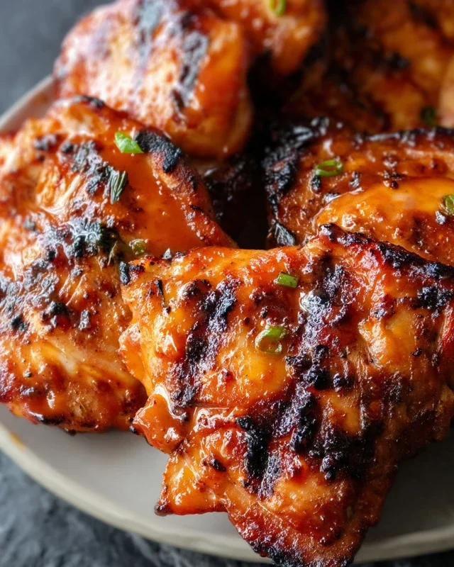 Grilled Honey Buffalo Chicken Thighs