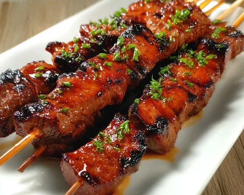 BBQ Beef Skewers with Filipino BBQ Marinade