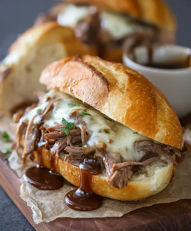 Crockpot French Dip Sandwiches