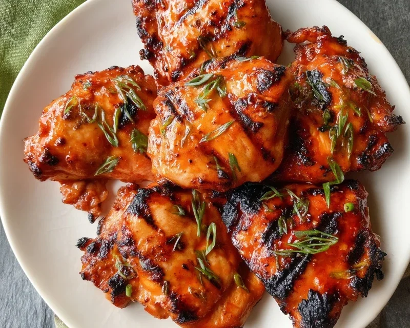 Grilled Honey Buffalo Chicken Thighs