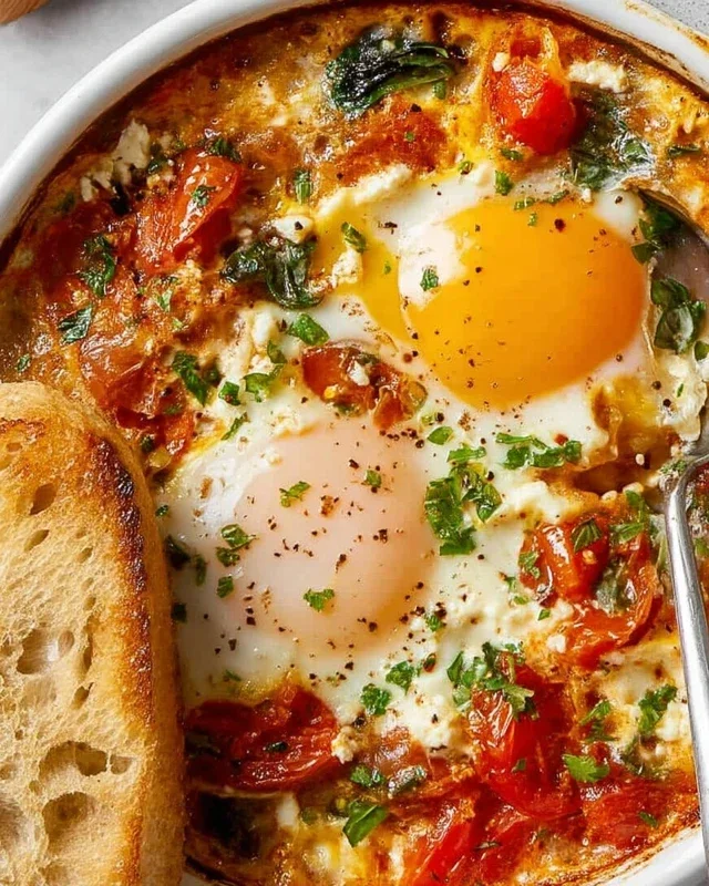 Baked Feta Eggs