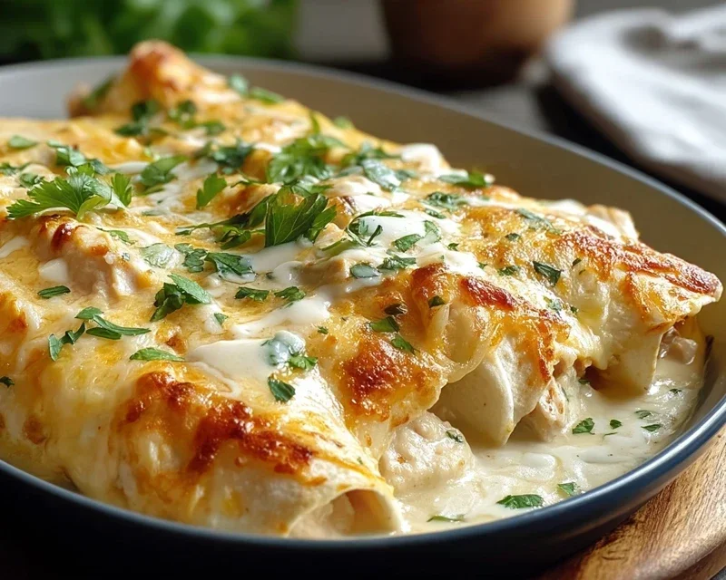 Creamy White Chicken Enchiladas