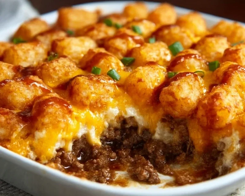 Tater Tot Casserole with Ground Beef