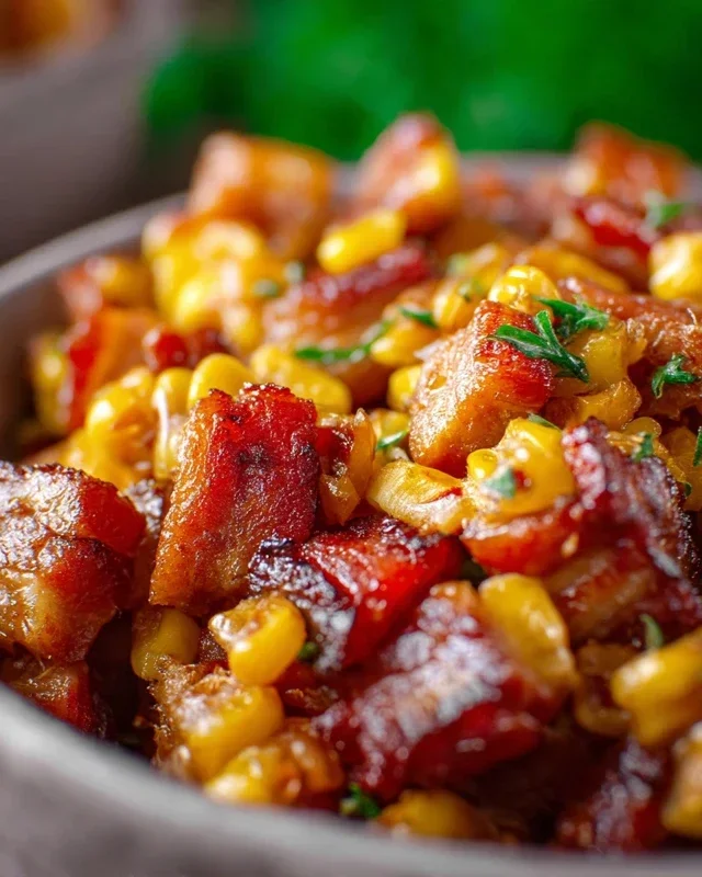 Fresh Corn and Beef Beef Bacon Side Dish