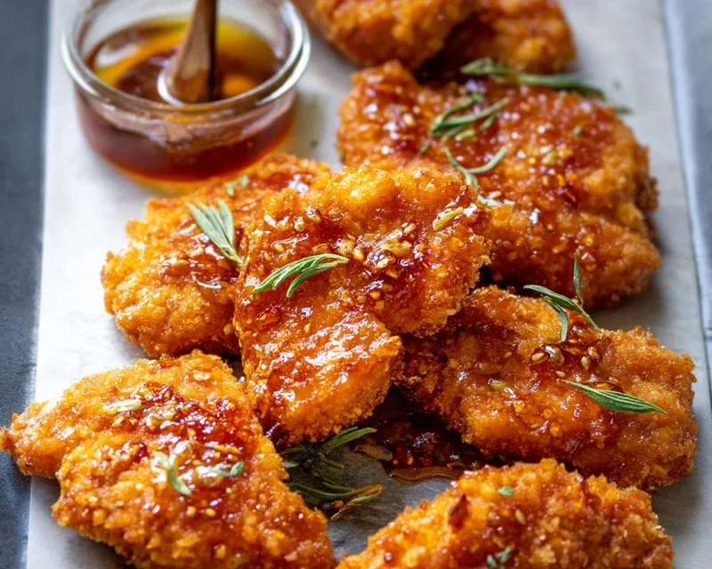 Baked Crunchy Hot Honey Chicken