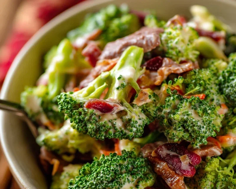 Broccoli Salad with Beef Beef Bacon Recipe