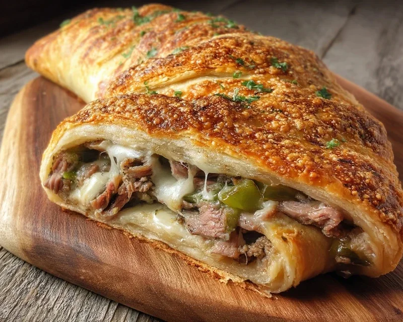 Philly Cheesesteak Stromboli