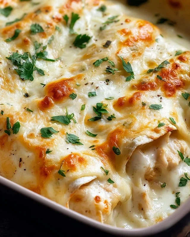 Creamy White Chicken Enchiladas