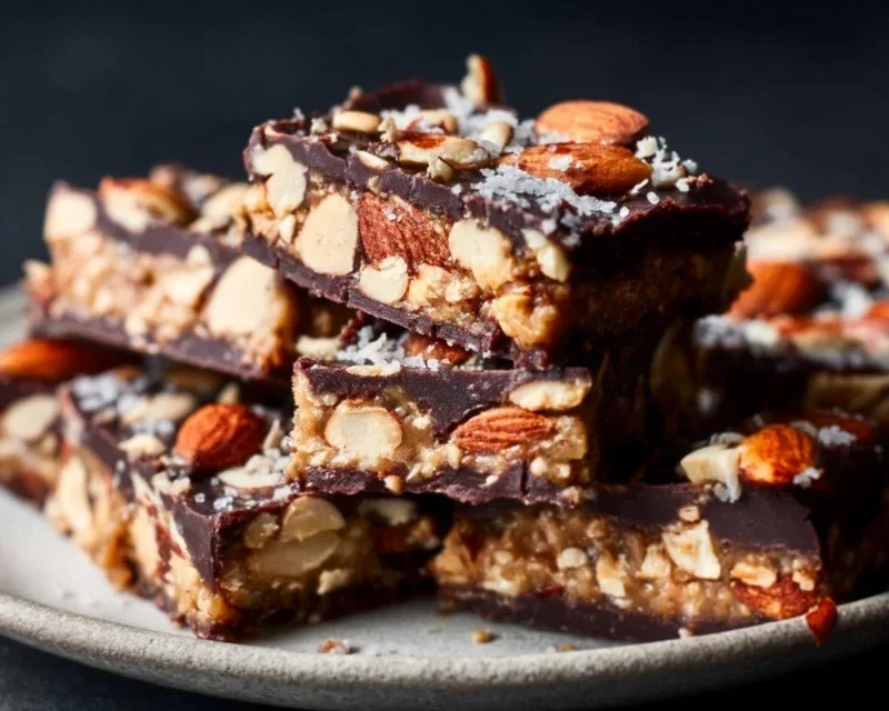 Dark Chocolate and Sea Salt Nut Bars