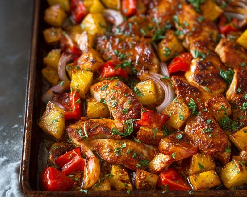 Hawaiian Chicken Sheet Pan