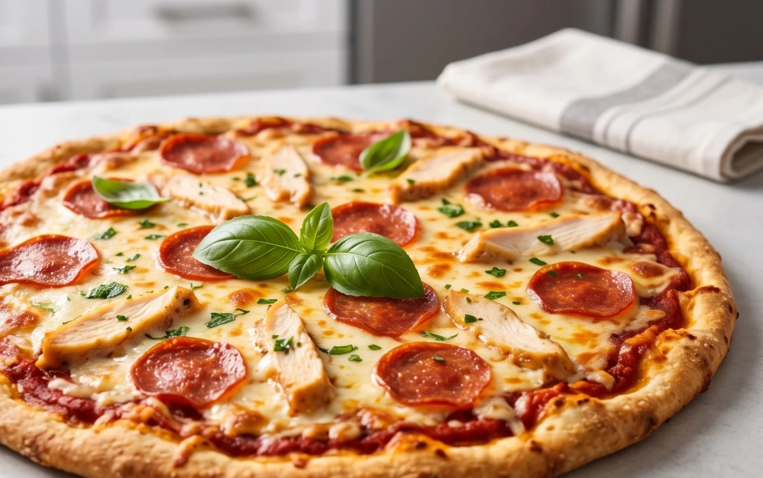 Chicken Crust Pizza (Low Carb + High Protein