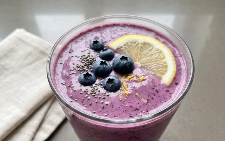 Blueberry Avocado Smoothie With Lemon & Yogurt