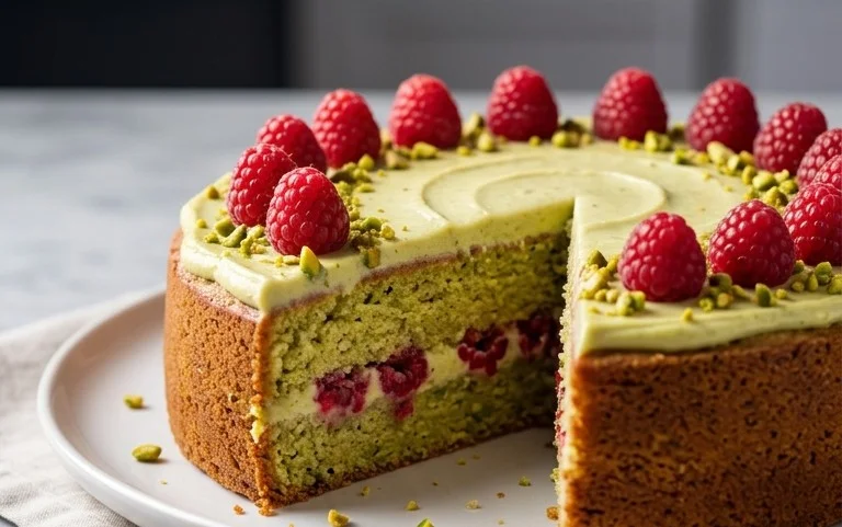 Pistachio Raspberry Cake