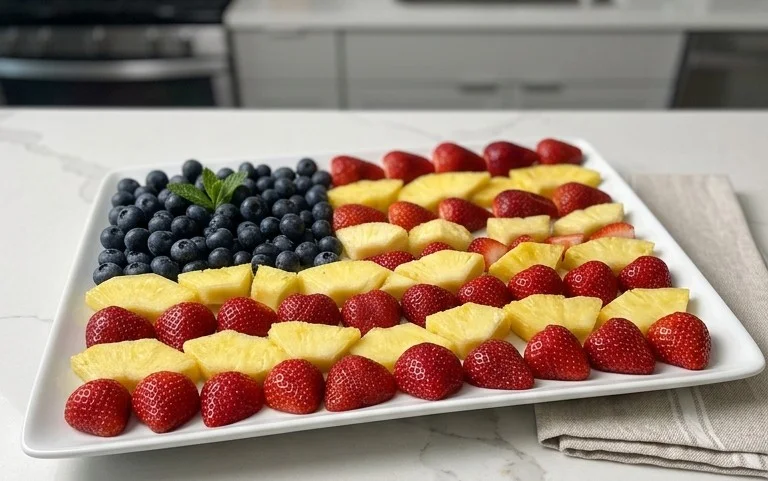 4th of July Fruit Platter Idea | How to Make an American Flag