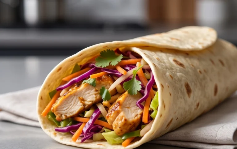 Thai Chicken Wrap with Crunchy Asian Slaw