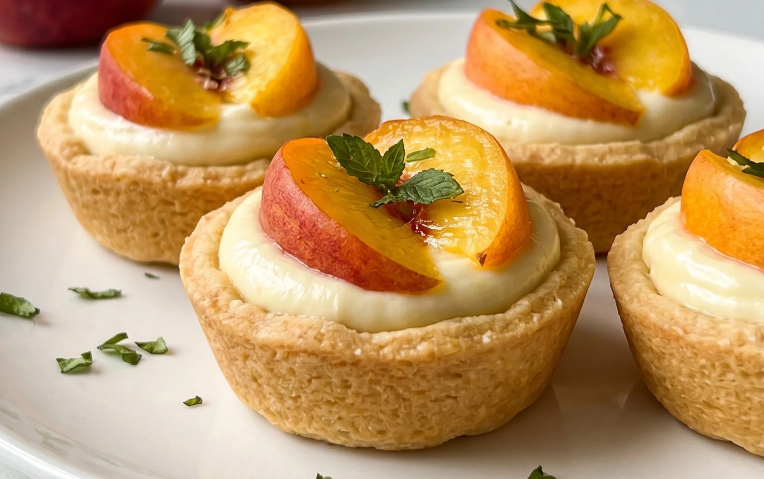 Mini Peach and Cream Cheese Tarts