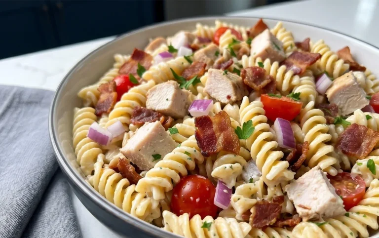 Chicken Beef Bacon Ranch Pasta Salad