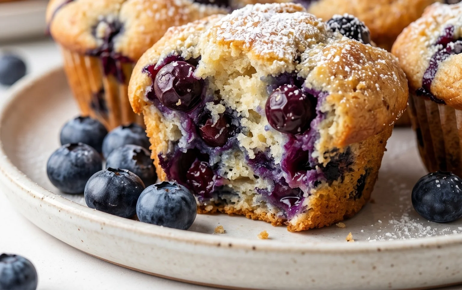 Sour Cream Blueberry Muffins
