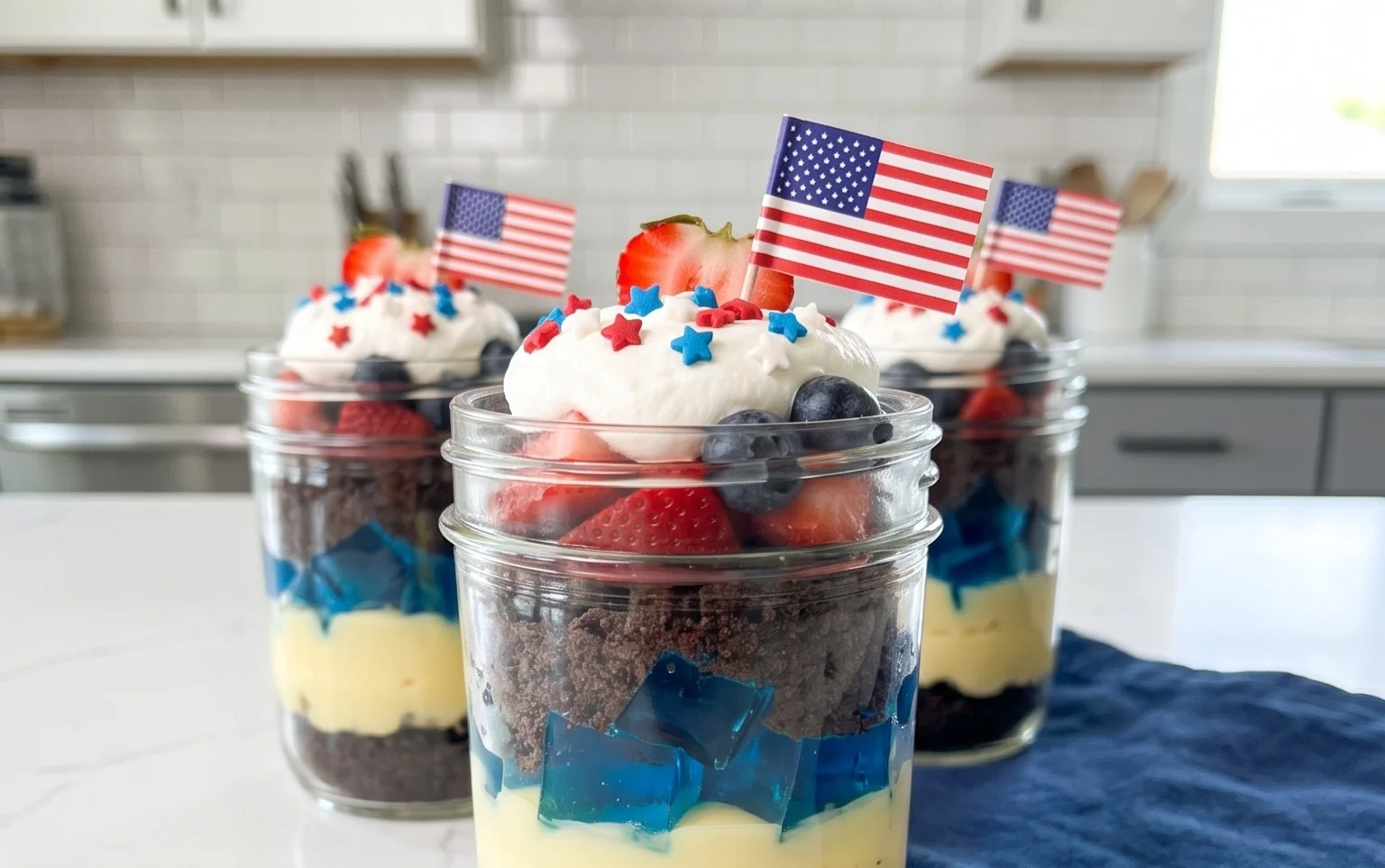 Red, White and Blue Dirt Cups