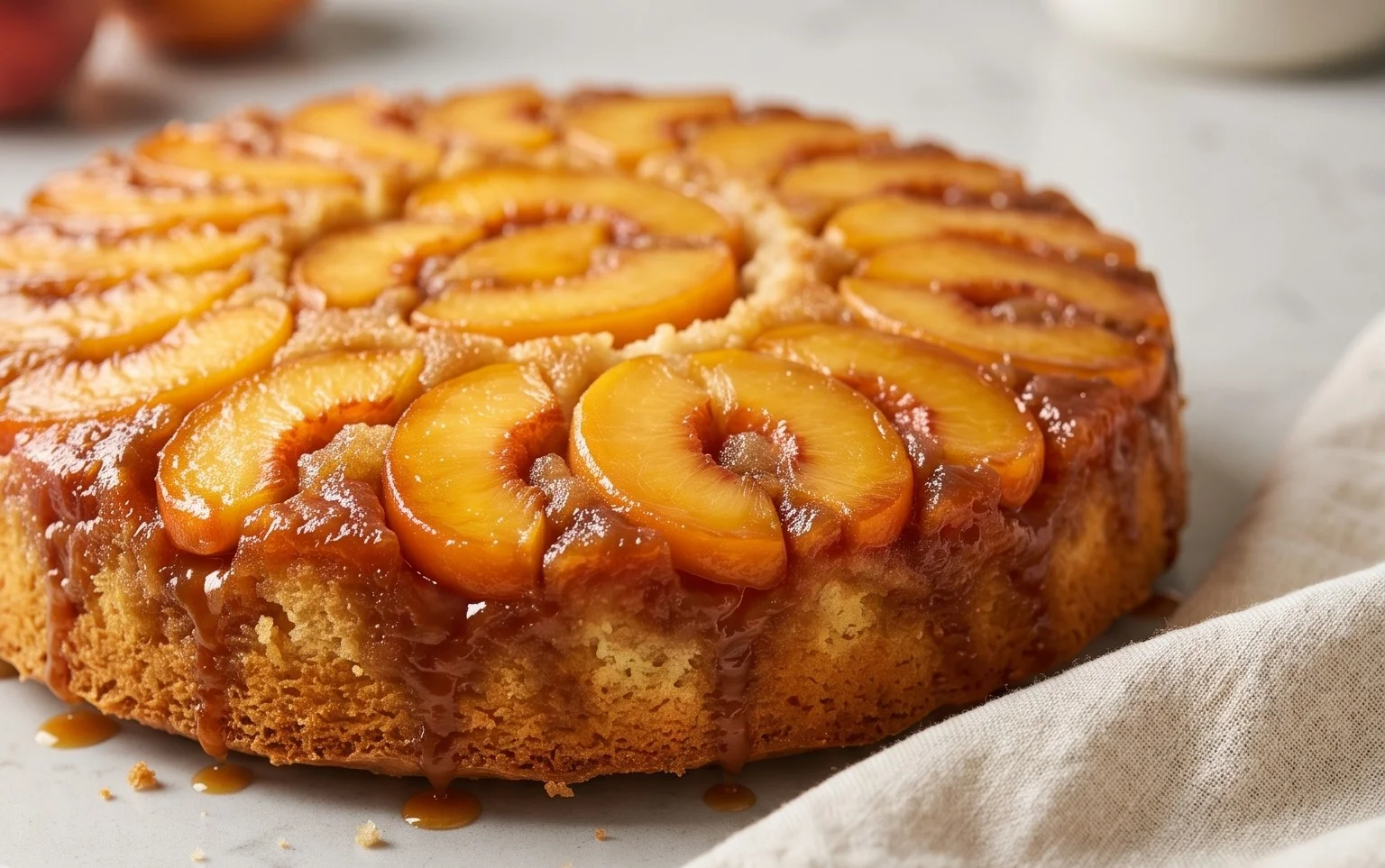 Peach Upside-Down Cake Recipe