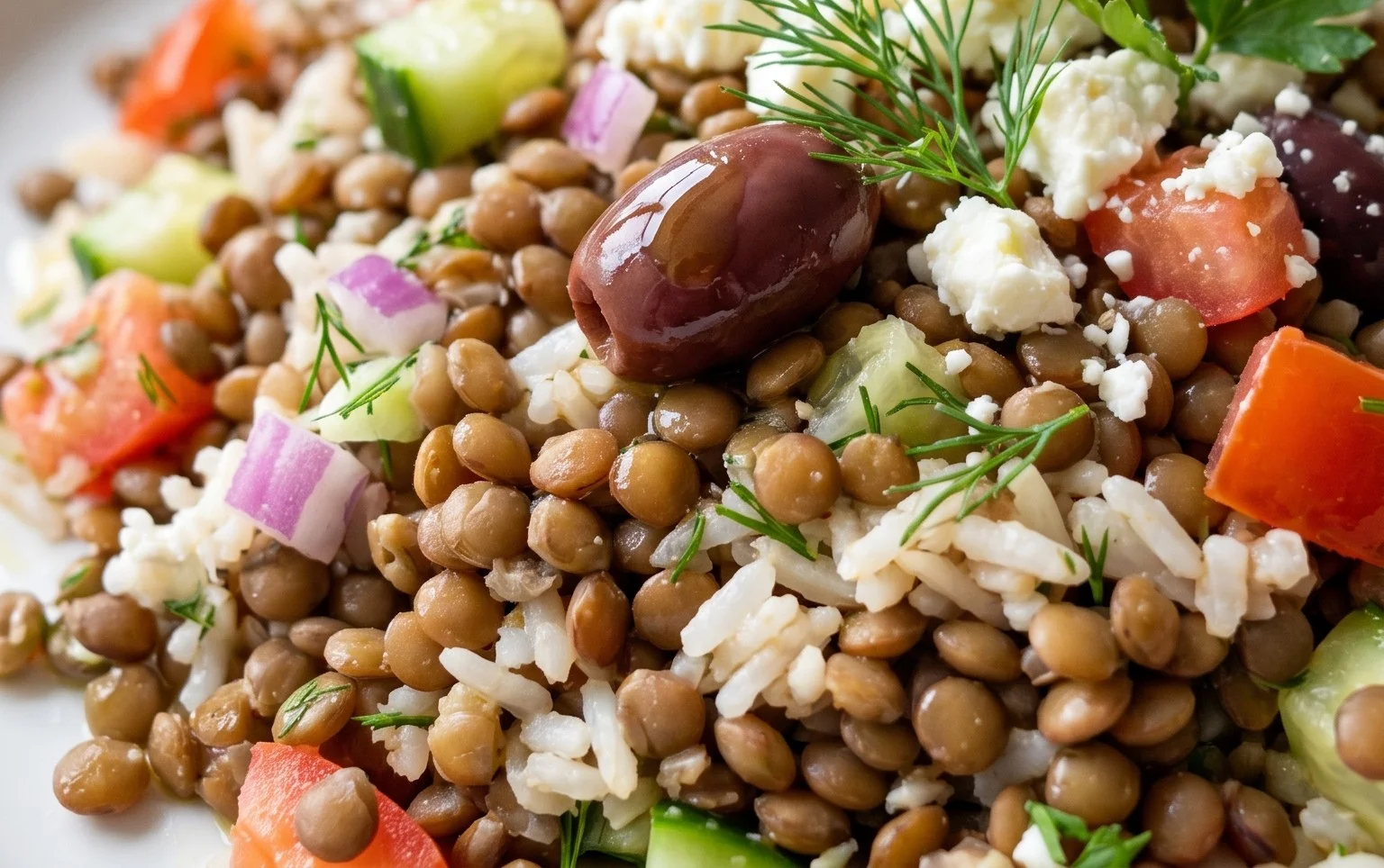 Easy Mediterranean Lentils and Rice