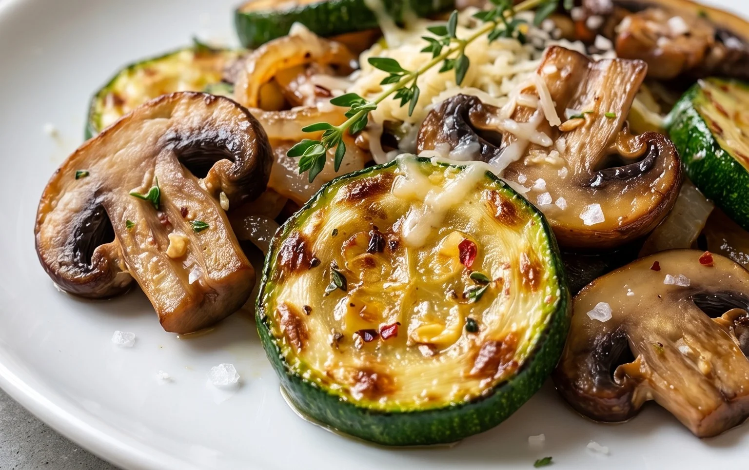Skillet Zucchini and Mushrooms