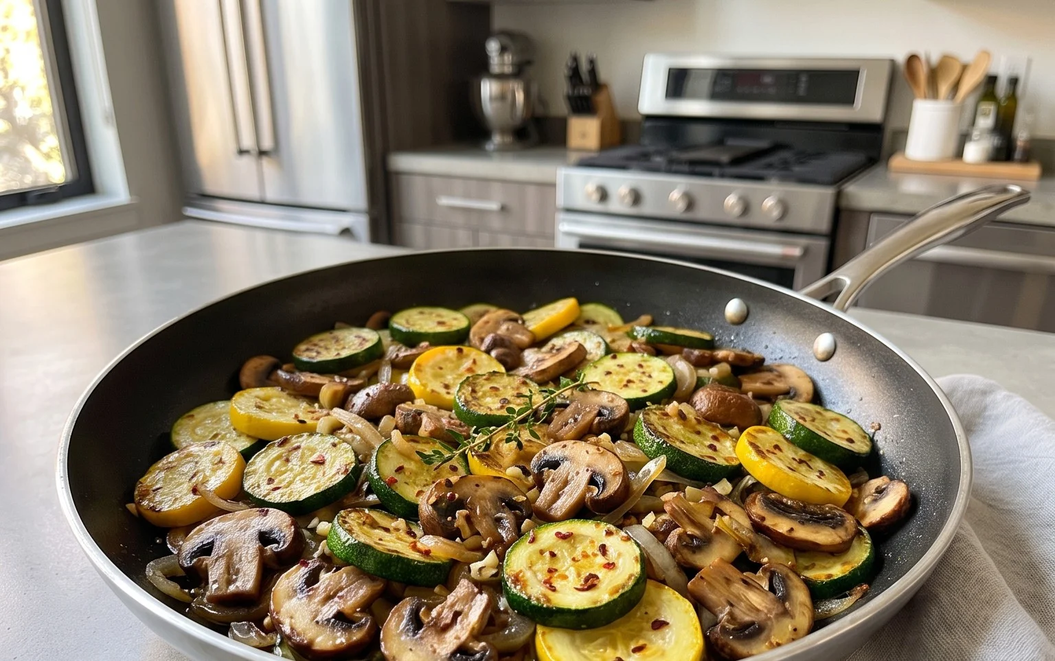 Skillet Zucchini and Mushrooms