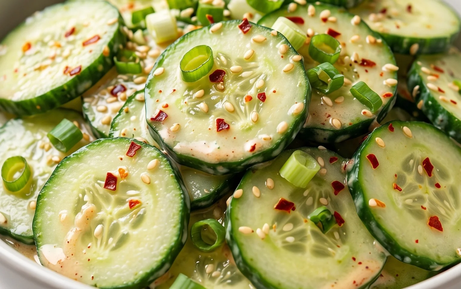 Creamy Asian Cucumber Salad Bowl