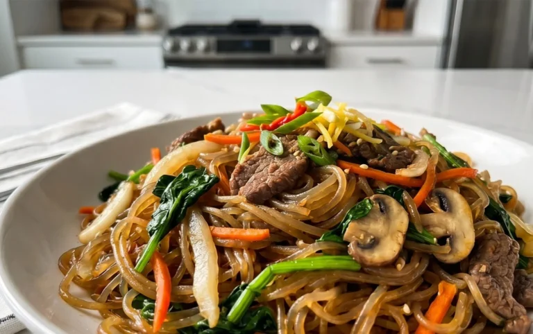 Japchae (Korean Glass Noodle Stir Fry)